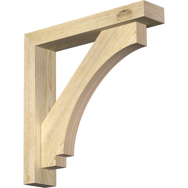Ekena Millwork Imperial Block Rough Sawn Bracket w/ Offset Brace, Douglas Fir, 4"W x 20"D x 20"H BKT0402X20X20IMP05RDF - main